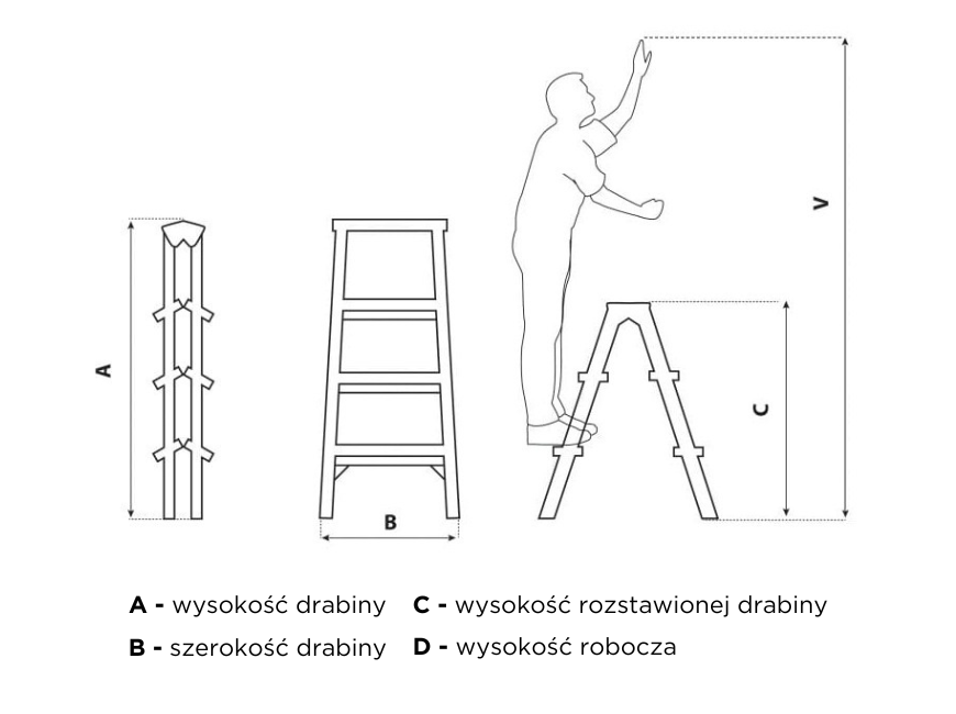 Drabina aluminiowa dwustronna Bayersystem BS-DDA3 150kg